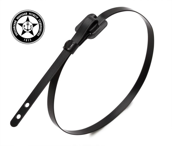 Стяжка стальная с бугельным замком с покрытием СКБ-П (316) 9,6*350 (Fortisflex) 74166