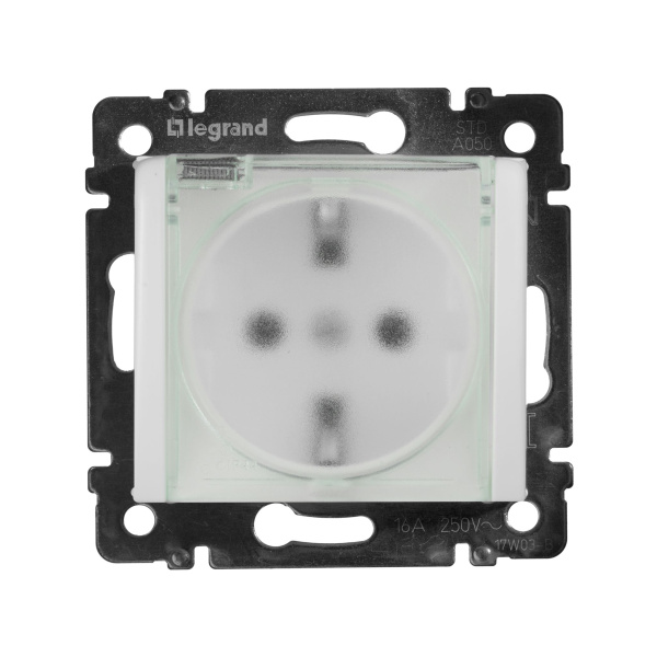 Купить Legrand Valena Бел Розетка 1-ая с/з с крышкой и защитными шторками IP44 (к простой рамке) 774220