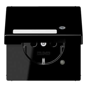 JUNG SCHUKO-розетка с крышкой, чёрный LS1520NAKLKOSW