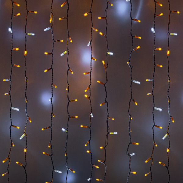 NEON-NIGHT Гирлянда "Светодиодный Дождь" 2х1,5м, эффект мерцания,белый провод, 230 В, диоды ЖЁЛТЫЕ, 360 LED 235-225