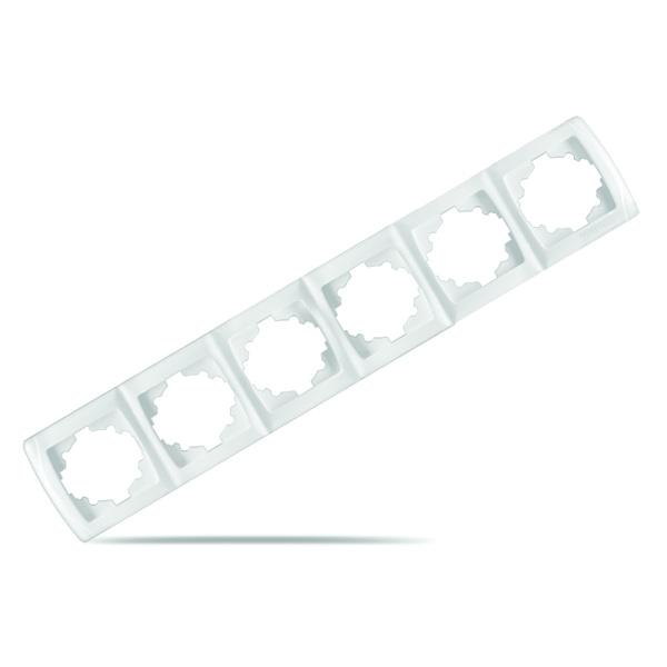 UNIVersal "Маргарита" Рамка Бел 6-ти местная горизонтальная 1085