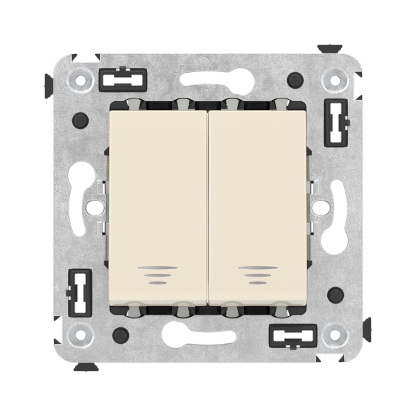 Купить DKC Кнопка двухклавишная в стену, "Avanti", "Ванильная дымка"