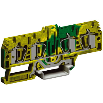 DKC HTE.4/2+2(Ex), зажим для заземления, 2 ввод/2 вывода,4 кв.мм желто-зеленый ZHT270-RET