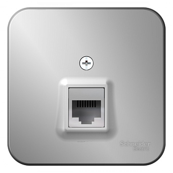 Systeme Electric Blanca наруж Алюминий Розетка ТЛФ RJ11 изолир. пластина