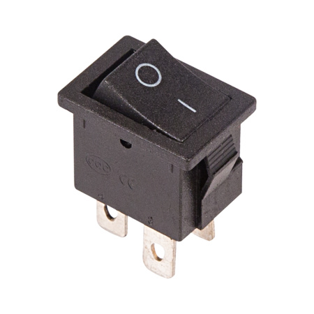 Выключатель клавишный 250V 6А (4с) ON-OFF черный Mini Rexant 36-2146
