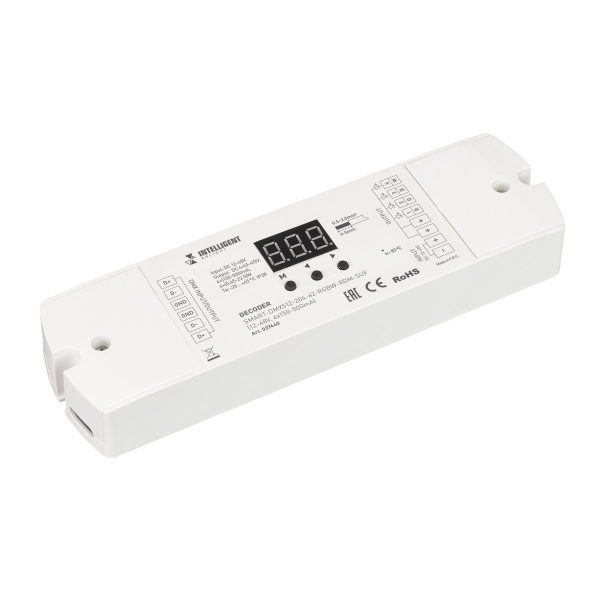 Arlight INTELLIGENT ARLIGHT Декодер SMART-DMX512-204-62-RGBW-RDM-SUF (12-48V, 4x150-500mA) (IARL, IP20 Пластик, 5 лет) 037440