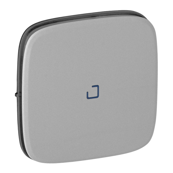 Legrand Valena ALLURE Алюм Клавиша 1-ая с подсветкой/индикацией (голубая линза в центре) 755087