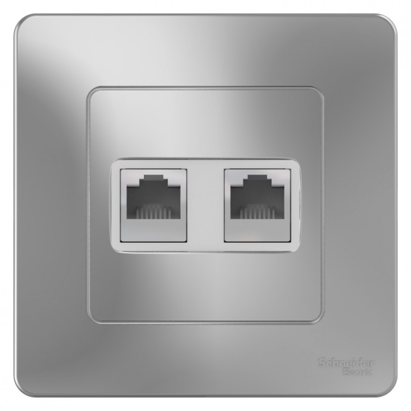 Systeme Electric Blanca внутр Алюминий Розетка 2-ая компьютерная RJ45