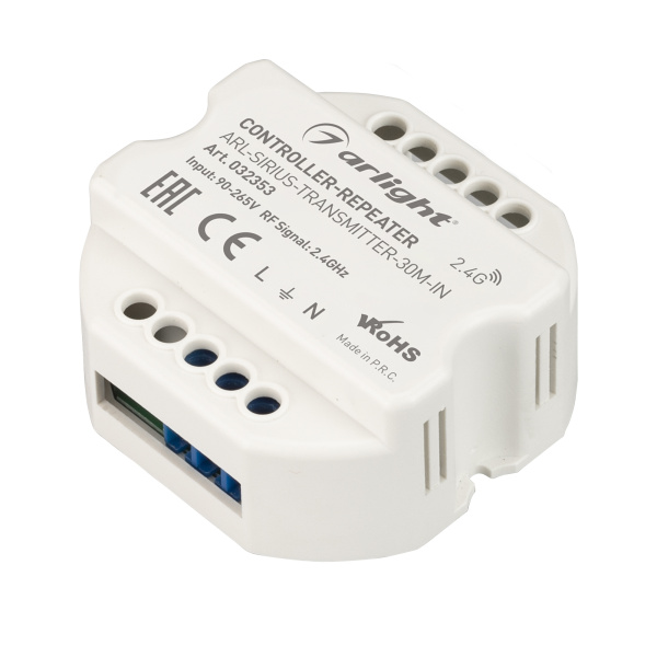 Arlight Контроллер-усилитель ARL-SIRIUS-TRANSMITTER-30M-IN (230V, 2.4G) (IP20 Пластик, 3 года) 032353