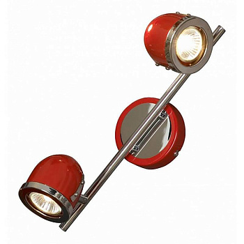 Lussole S.R.L Металл Красный / хром Металл Светильник настенно-потолочный GU10 5,5W GRLSN-3101-02 Lussole S.R.L Металл Красный / хром Металл Светильник настенно-потолочный GU10 5,5W GRLSN-3101-02