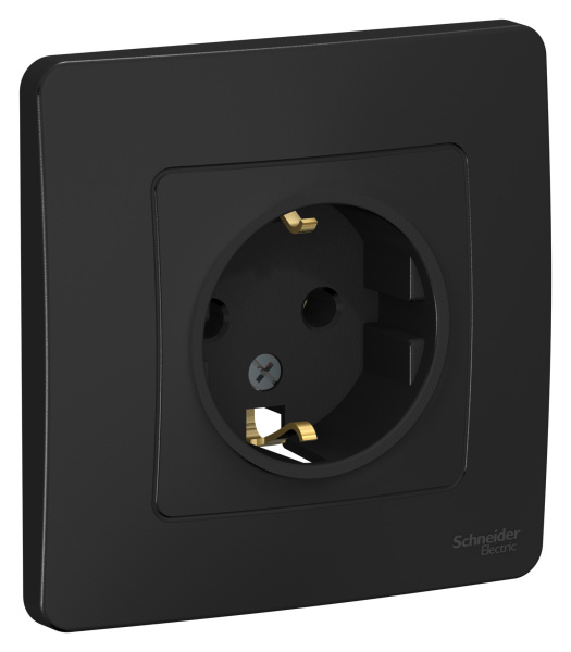 Купить Systeme Electric Blanca внутр Антрацит Розетка с/з без шторок, 16А, 250В