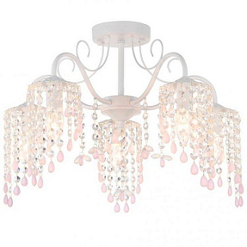 VELANTE 328-007-05 Люстра потолочная Белый/Прозрачный, Розовый E14 5*60W