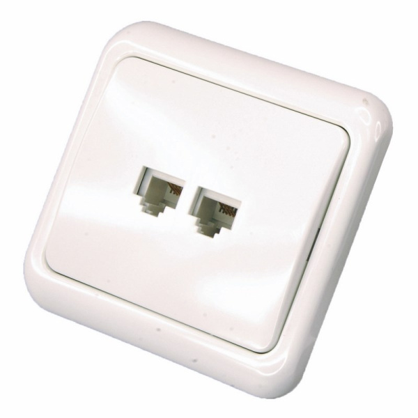 Телефонная розетка внутренняя - 2 6P-4C (2 порта) Rexant 03-0010