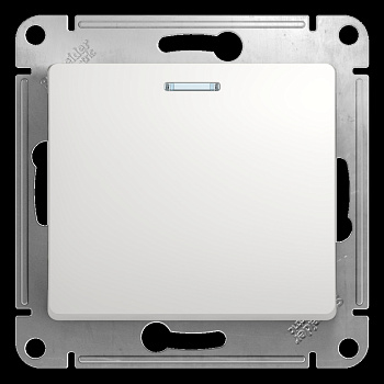 Systeme Electric Glossa Бел Переключатель 1-клавишный с подсветкой, сх.6а, 10АХ