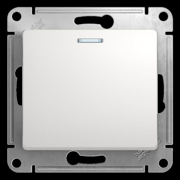 Systeme Electric Glossa Бел Переключатель 1-клавишный с подсветкой, сх.6а, 10АХ