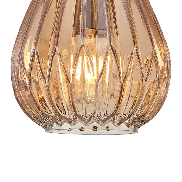 Купить Favourite Выдувное узорное стекло коньячного цвета, каркас цвета латуни 2188-1P