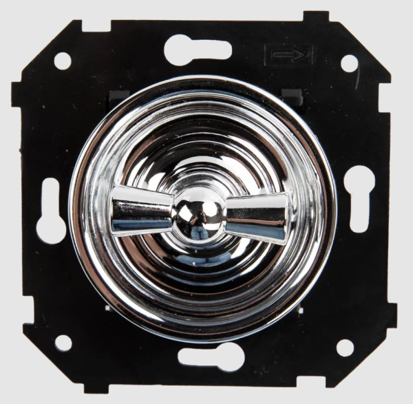 BIRONI Шедель Пластик Серебро Выключатель перекрестный 1-кл, ручка Серебро (скрытый монтаж) B3-203-S-S