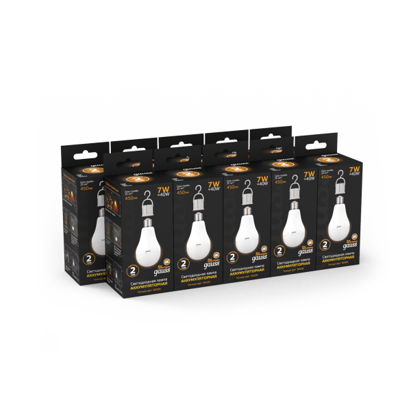 Купить Gauss Лампа A60 7W 450lm 3000K E27 с Li-Ion аккумулятором LED 102402107