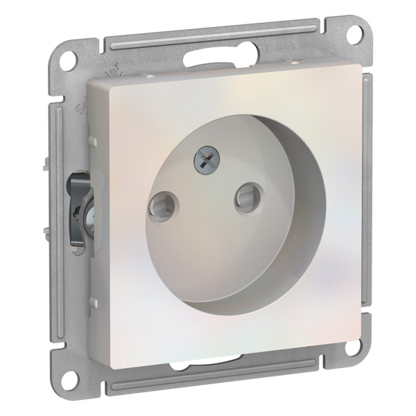 Systeme Electric AtlasDesign Жемчуг Розетка б/з со шторками, 16А, механизм