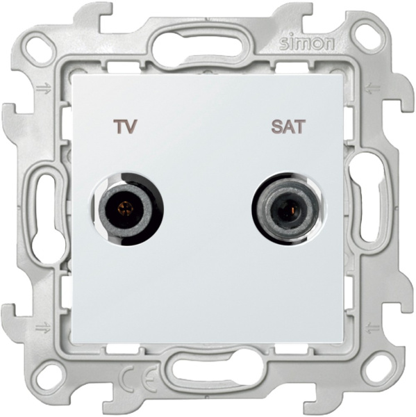 Купить Simon 24 Белая Розетка TV-SAT проходная 2410485-030