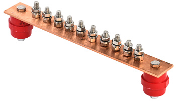 IEK Шина заземляющая главная 285х40х4мм на 10 подключений медь