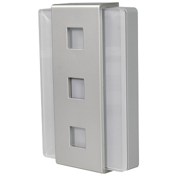 Zamel Звонок "GLASSO", проводной, эл.-механич., 220 В, серебристый+серебристое стекло 8мм, 85 дБ GNS-248/A-SRB