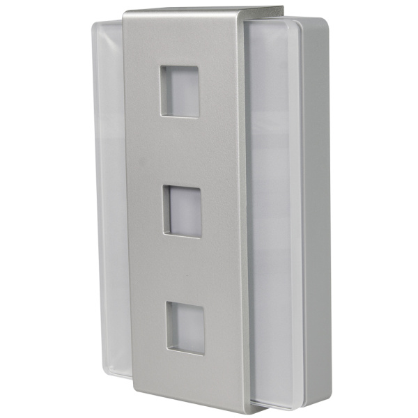 Zamel Звонок "GLASSO", проводной, эл.-механич., 220 В, серебристый+серебристое стекло 8мм, 85 дБ GNS-248/A-SRB