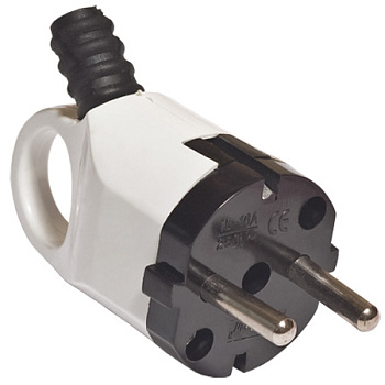 UNIVersal Вилка Бел угловая с ушком с/з 16А 250В А112