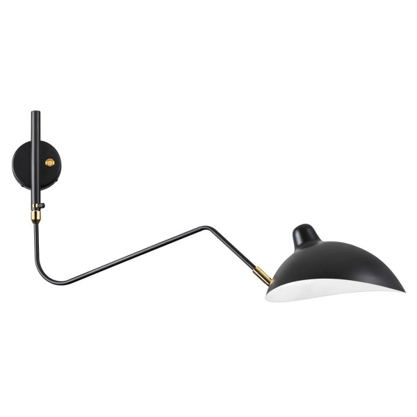 Odeon Light 4830/1W WALLI ODL21 503 черный/золотой Настенный светильник E27 1*40W KERBI