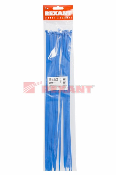 Купить Хомут nylon 400 x 4,8 мм 25шт синий Rexant 07-0405-25