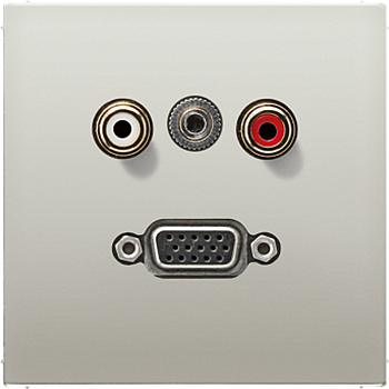 JUNG 2x Cinch Audio (RCA) / Stereo Jack (TRS 3.5 mm) / VGA, нержавеющая сталь MAES1072