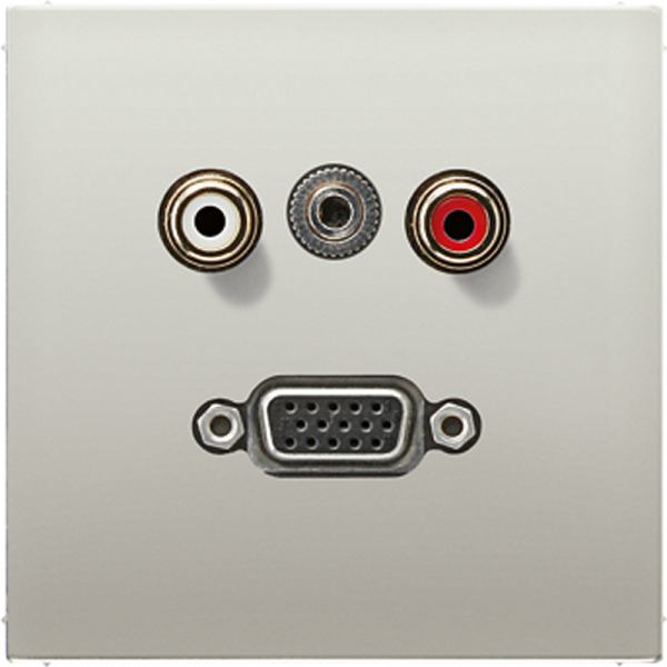 JUNG 2x Cinch Audio (RCA) / Stereo Jack (TRS 3.5 mm) / VGA, нержавеющая сталь MAES1072