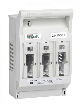 Dekraft ПВР горизонтальный 160А 3ф отключение_1НО+1НЗ_навесной монтаж на шину_ПВР-102