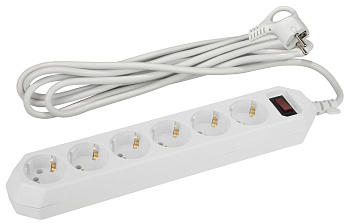 ЭРА USF-6es-3m-W-BOX Белый Сетевой фильтр базовая защита, с/з, с выключателем, 6гн, 3м, ПВС, 10А