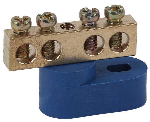 ЭРА NO-222-95-1 Синий Шина N "ноль" на одном угловом изоляторе ШНИ-6х9-4-У1