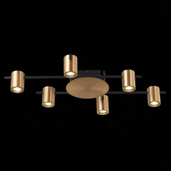 Купить SL1207.402.06 Светильник потолочный ST-Luce Черный/Латунь GU10 6*7W