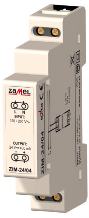 Zamel Блок питания импульсный 230VAC/24VDC 400мА IP20 на DIN рейку 1мод ZIM-24/04