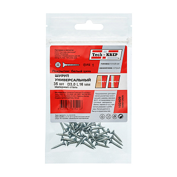 Tech-Krep Саморез ШУц 3,0х16 пот. гол. (35 шт) - пакет 102409