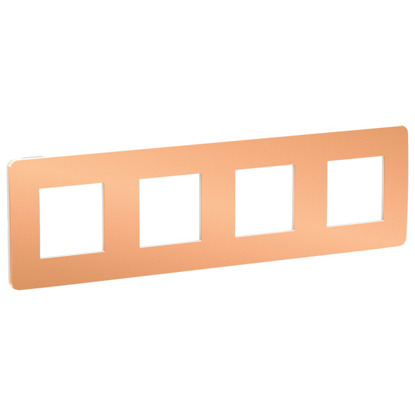 SE Unica Studio Медь/Белая Рамка 4-ная NU280857