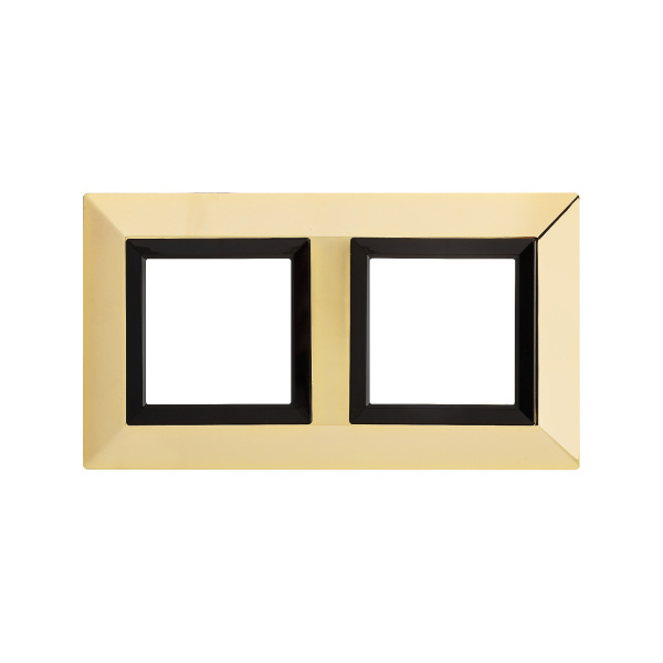 DKC Рамка из металла, "Avanti", золотая, 2 поста (4 мод.)