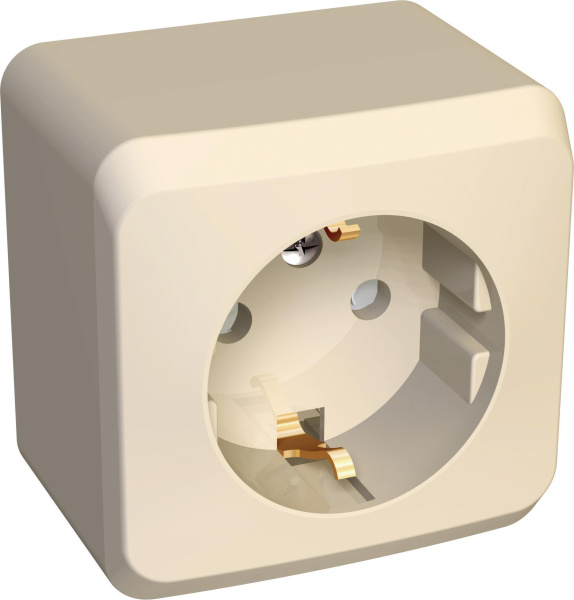 Купить Systeme Electric Этюд наруж Крем Розетка 1-ая с/з со шторками