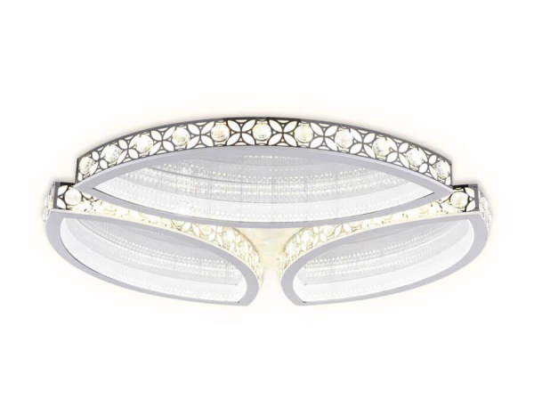 Купить Ambrella Потолочный светодиодный светильник с пультом FA9443 WH/CH белый/хром 218W D700*85 (ПДУ РАДИО 2.4)