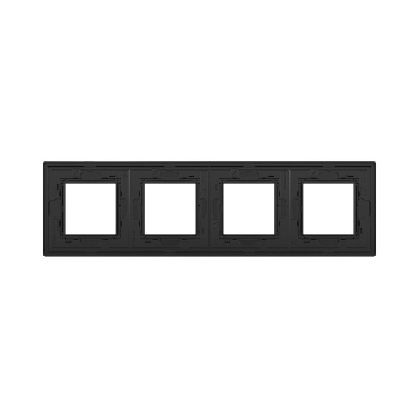 Купить DKC Рамка из алюминия, "Avanti", черная, 4 поста (8 мод.)