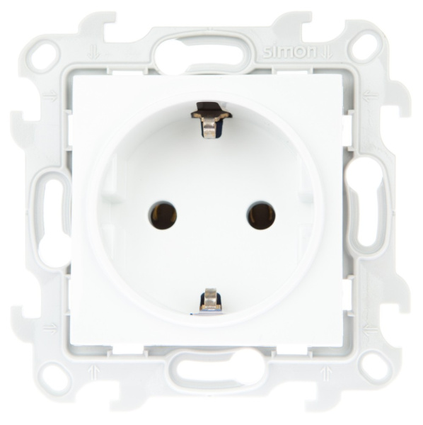 Simon 24 Белая Розетка 2К+3 Sсhuko без защитных шторок 2450434-030