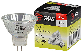 ЭРА GU4-MR11-35W-12V-30CL (галоген, софит, 35Вт, нейтр, GU4)