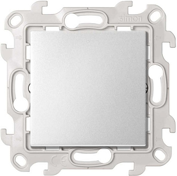 Simon 24 Алюминий Однополюсный выключатель с подсветкой 10AX 250В~ 2420104-033