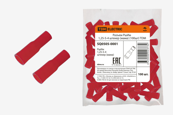 TDM Разъем РшИм 1,25-5-4 штекер (мама) (100шт) SQ0505-0001
