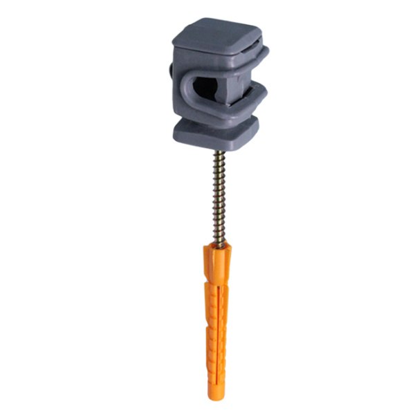 EZETEK Держатель проводника круглого 6-8 мм серый, высота 16 мм, пластик с дюбелем 52 мм 70048