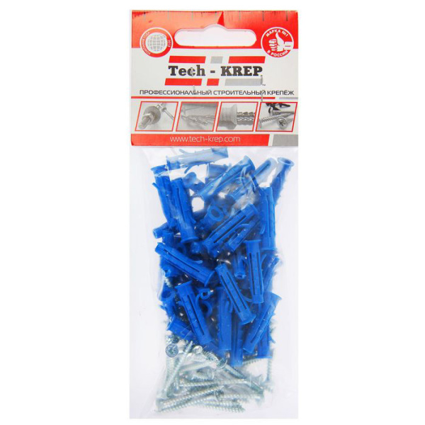 Tech-Krep Саморез ШУц 5,0х40 пот. гол + дюбель 8х30 (10 шт) - пакет 114039