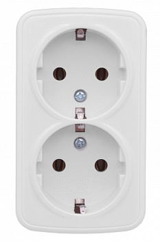 EKF Basic Минск Белый Розетка 2-ая, с/з, 16А, ОП
